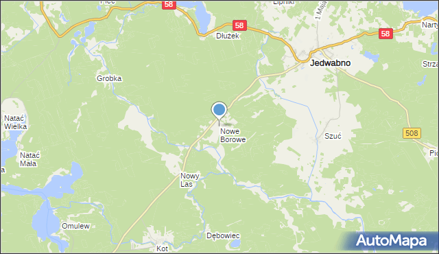mapa Nowe Borowe, Nowe Borowe na mapie Targeo